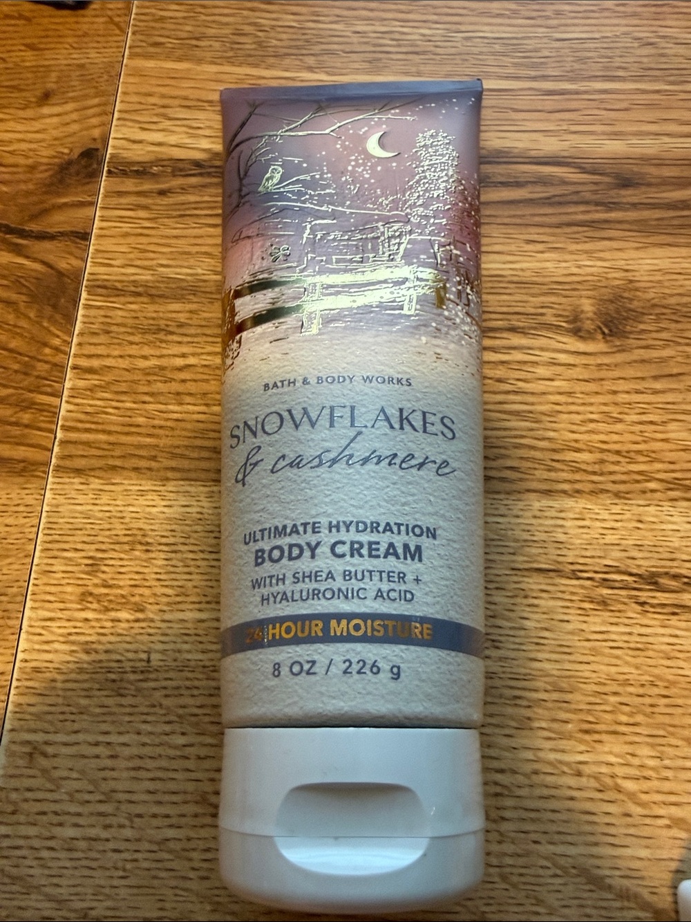 Snowflakes and cashmere lotion